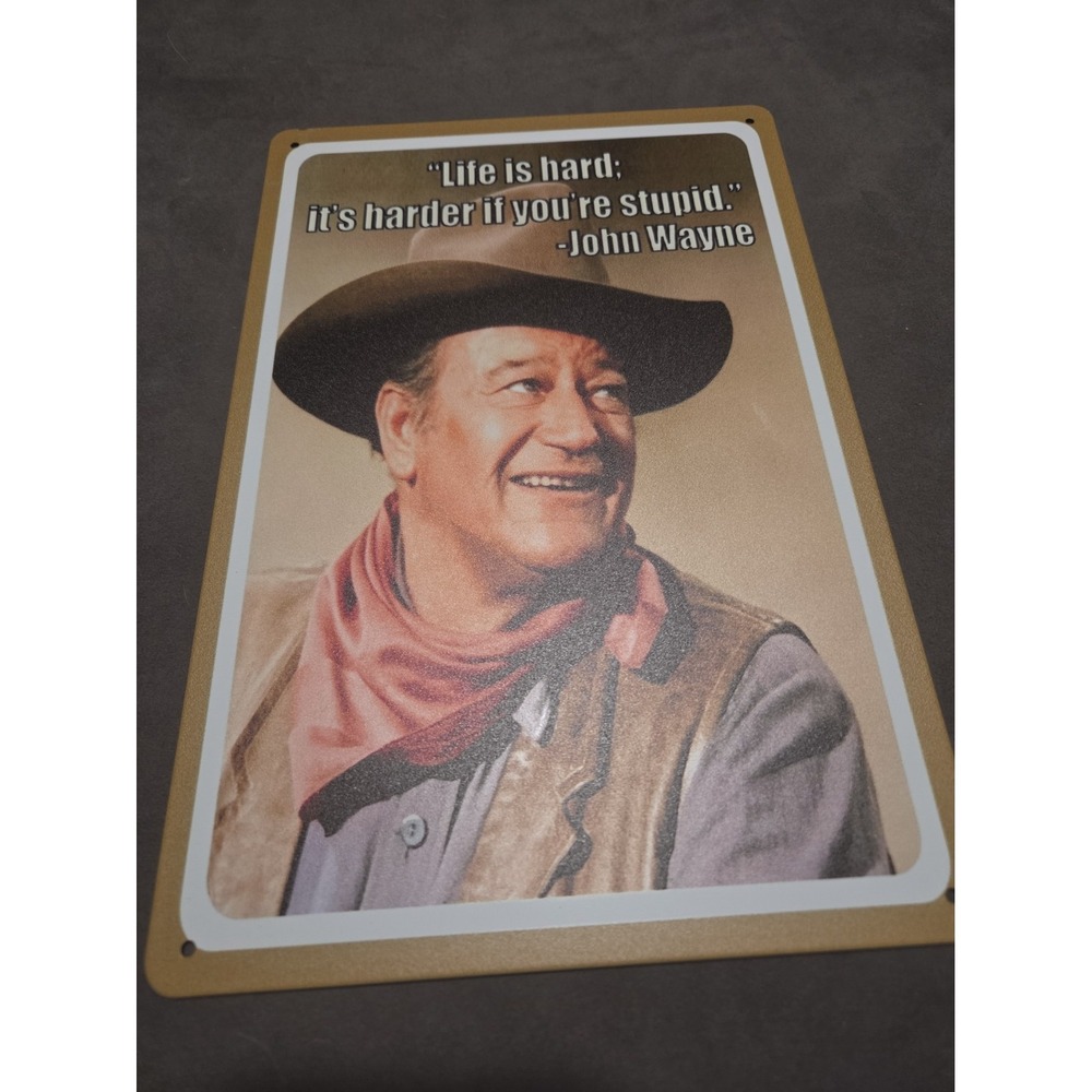 John Wayne Metal Sign 8x12